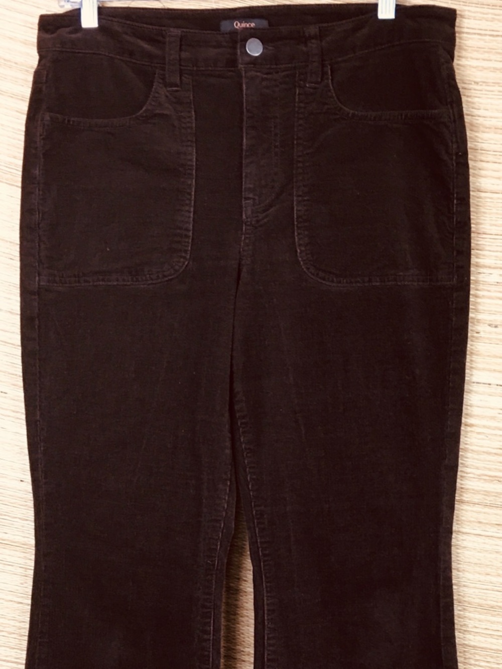 Quince Organic Stretch Corduroy Flare Pants In Espresso Size 10 - Picture 10 of 14